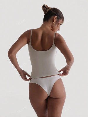 Sexy Backless Women's Camisole Elastic Casual Spaghetti Strap Top Summer Vacation Outfits 2025