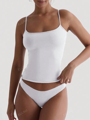 Sexy Backless Women's Camisole Elastic Casual Spaghetti Strap Top Summer Vacation Outfits 2025