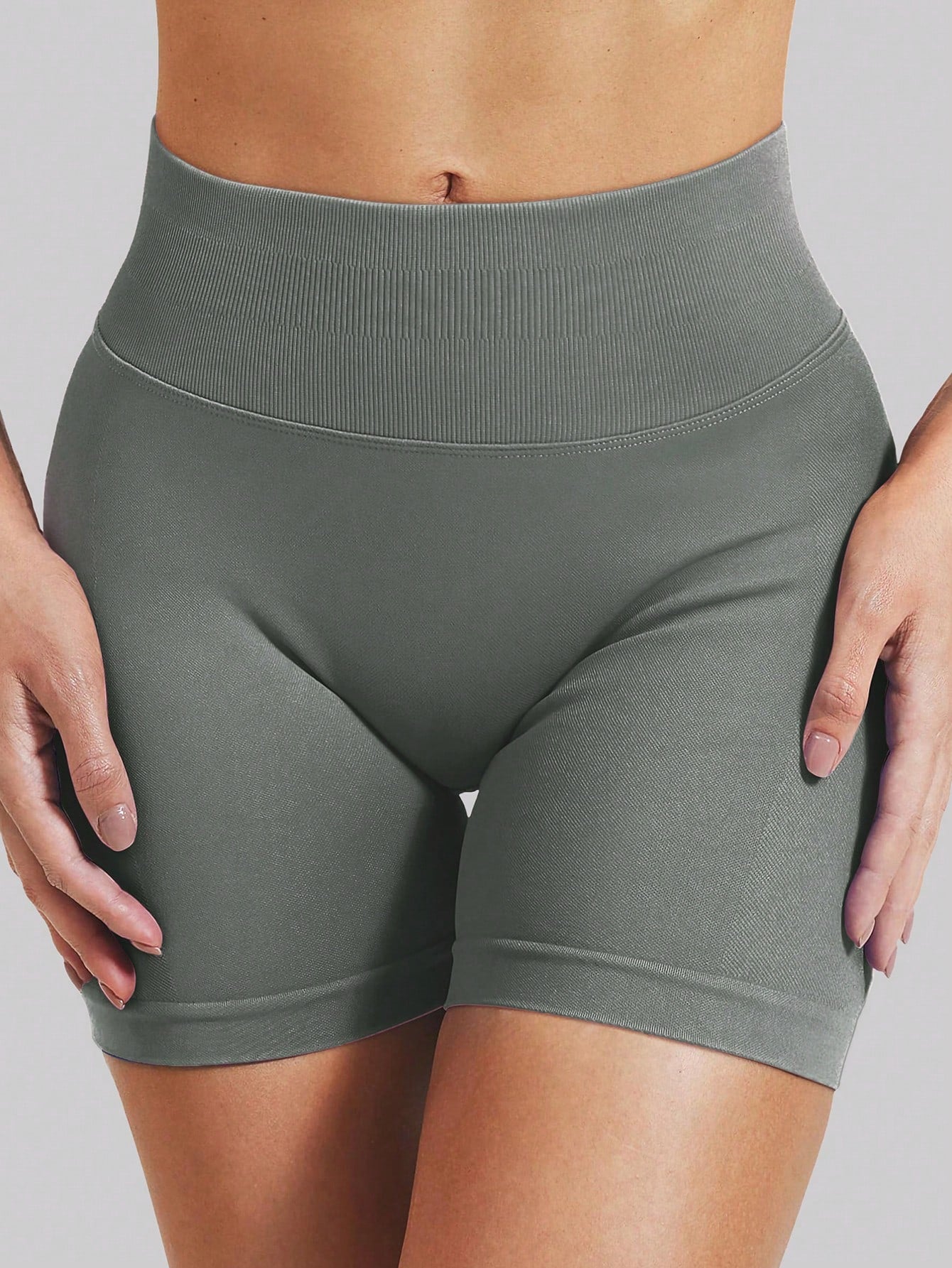 White Shorts,High-Waisted Tummy-Control Shorts,Hidden Scrunch Butt Lifting Skinny Pants,Cycling Shorts Curve,