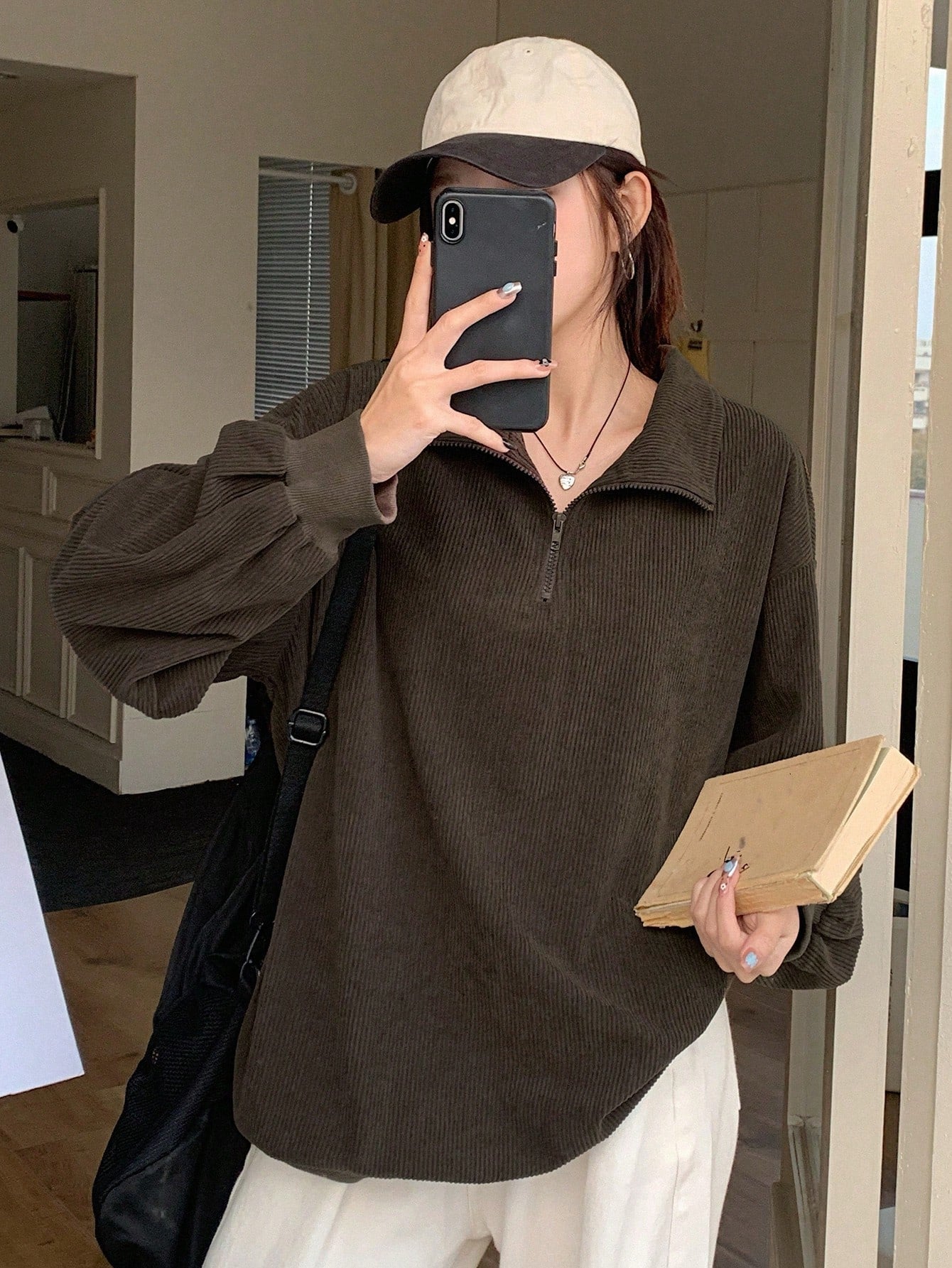 Livesso Women Casual Zip Up Front Long Sleeve Leopard Print Sweatshirt