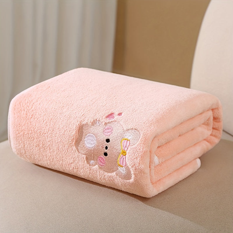 Newborn Bath Towel, Super Soft And Absorbent Bath Quick-drying Bath Towel, Throw Blanket Coral Fleece Thickened Without Shedding Hair