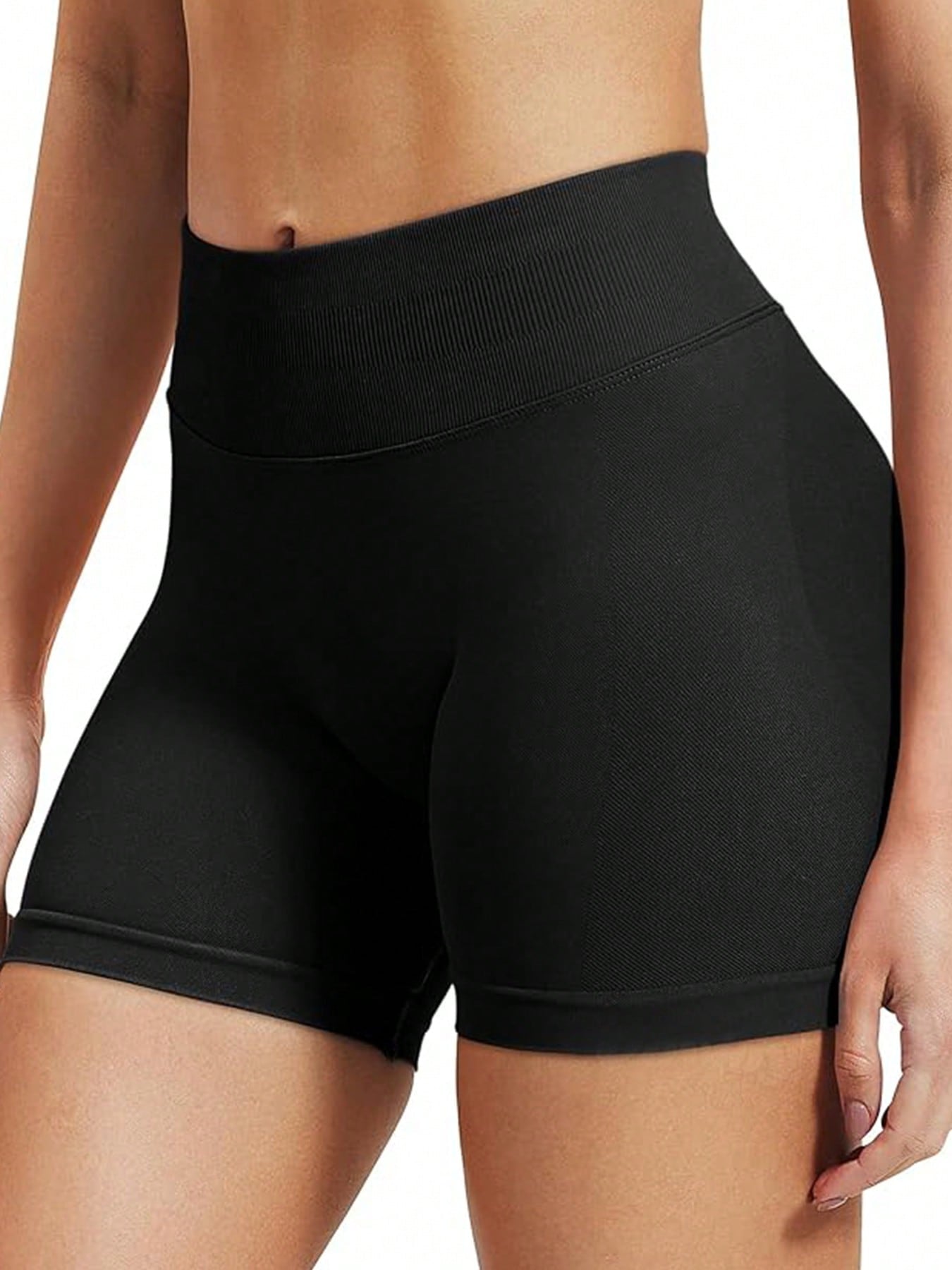 White Shorts,High-Waisted Tummy-Control Shorts,Hidden Scrunch Butt Lifting Skinny Pants,Cycling Shorts Curve,