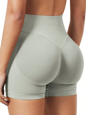 White Shorts,High-Waisted Tummy-Control Shorts,Hidden Scrunch Butt Lifting Skinny Pants,Cycling Shorts Curve,