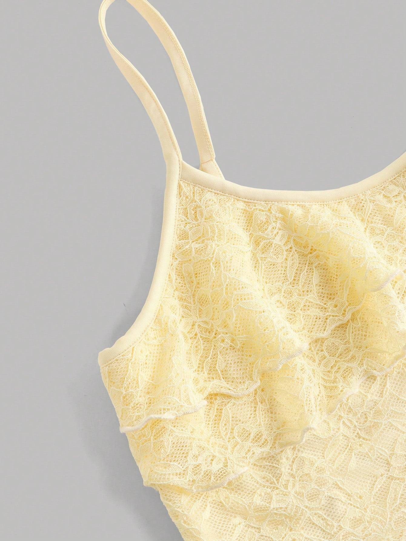 Girlism 2pcs/Set TEENGIRL Resort & Wedding Lace Asymmetric Hem Top And Low Waist Fishtail Ruffle Asymmetrical Hem Skirt, Elegant Wedding Outfit