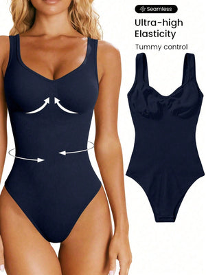 SHEIN Sport Studio Seamless Yoga High Stretch Bodysuit With Built-In Bra Pads