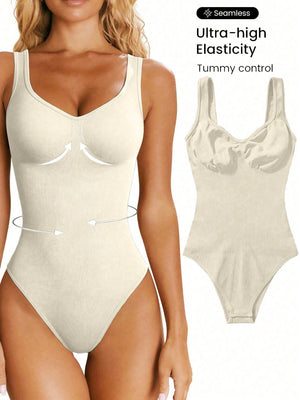 SHEIN Sport Studio Seamless Yoga High Stretch Bodysuit With Built-In Bra Pads