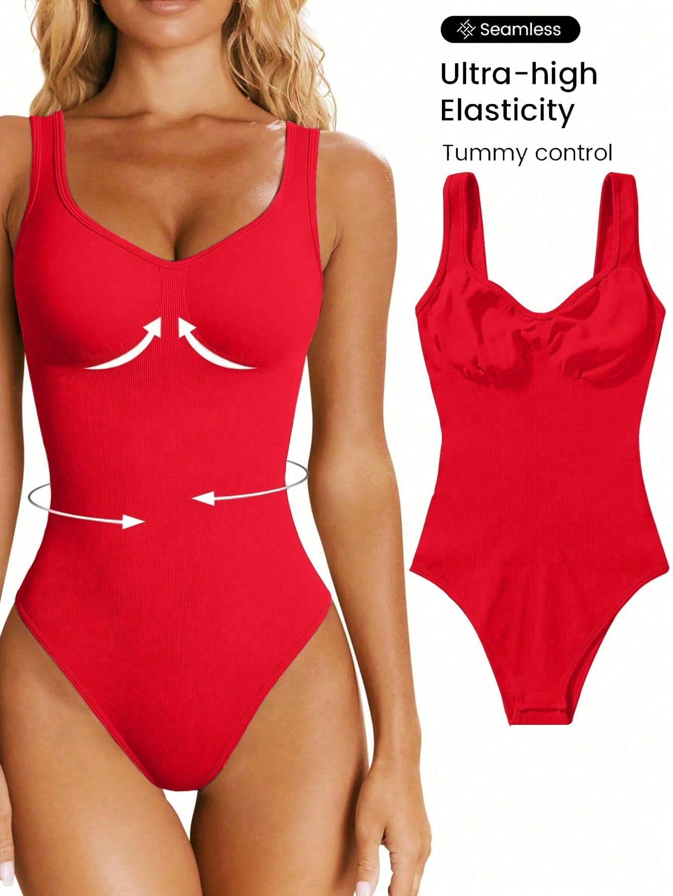 SHEIN Sport Studio Seamless Yoga High Stretch Bodysuit With Built-In Bra Pads