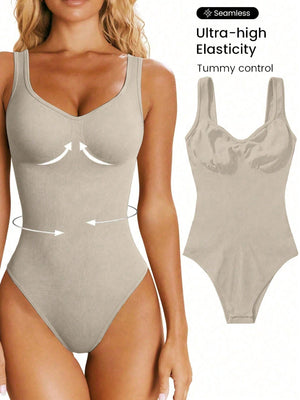 SHEIN Sport Studio Seamless Yoga High Stretch Bodysuit With Built-In Bra Pads