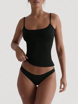 Sexy Backless Women's Camisole Elastic Casual Spaghetti Strap Top Summer Vacation Outfits 2025
