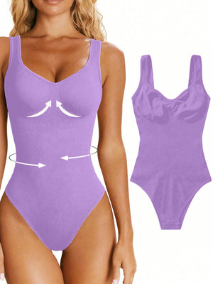 SHEIN Sport Studio Seamless Yoga High Stretch Bodysuit With Built-In Bra Pads