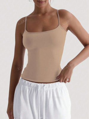 Sexy Backless Women's Camisole Elastic Casual Spaghetti Strap Top Summer Vacation Outfits 2025