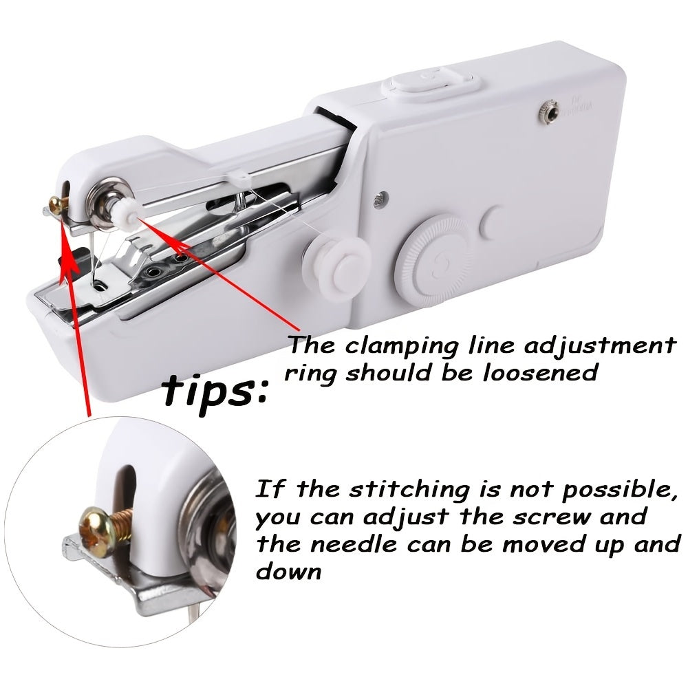 1pc Handheld Sewing Machine Mini Sewing Machines, Portable Sewing Machine Quick Handheld Stitch Tool For Fabric, Kids Cloth, Clothing - 2 Co