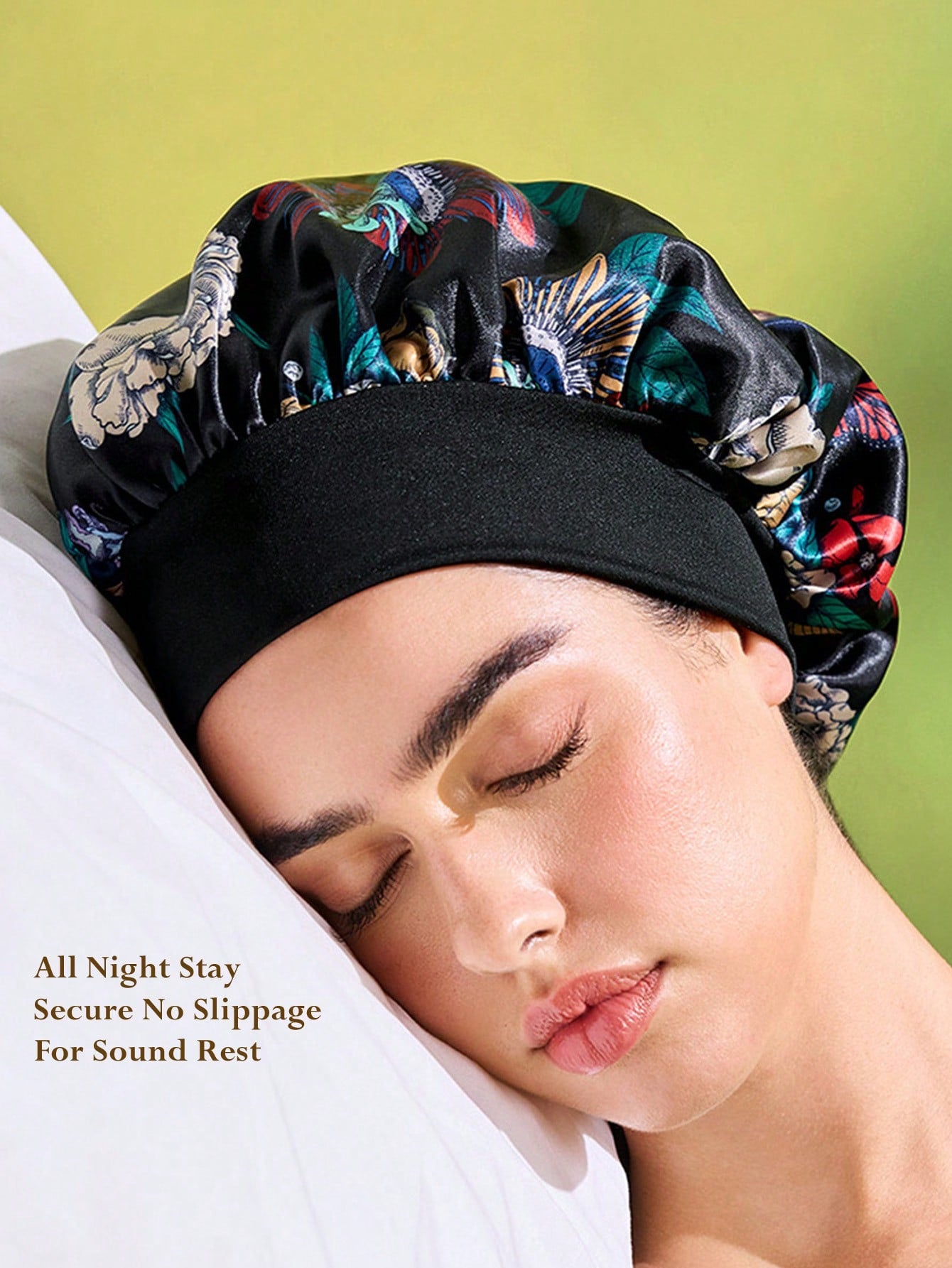 Betty Boop x SHEIN Upgraded Double-Layer Women's Hair Care Cap, Wide Elastic Satin Polka Dot Print Sleep Cap, Soft & Comfortable For Daily Home, Sleeping