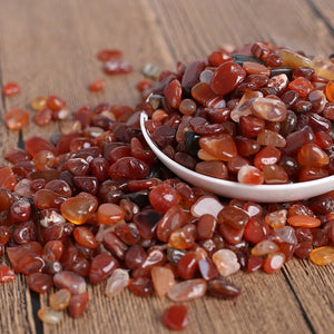 200g Natural Crystal Gravel Red Agate Crushed Tumbled Stone for Decorative