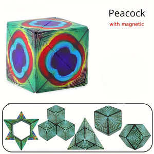 Three-dimensional Variety Magic Cube Anti Stress Toy Geometry Infinite Magnetic Changeable Cube Reliever Fidget Toys