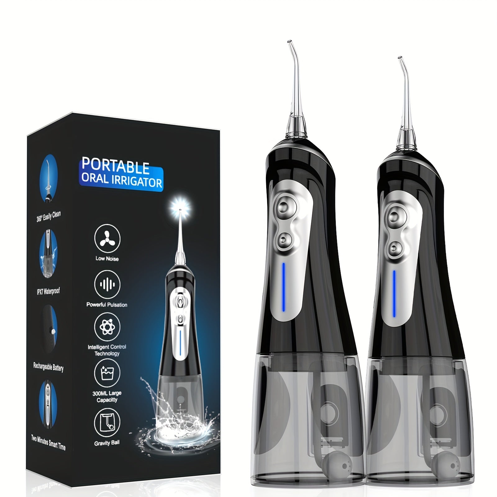 NBGRLVS Water Flosser for Teeth Cleaning, 6 Modes 6 Tips And Storage Case Water Dental Flossers Cordless 10.82oz Rechargeable Portable Oral Cleaning Teeth And Gums Protection