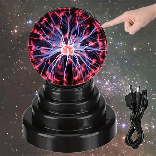 1pc Plasma Ball Lamp Light, 3 Inch Touch Sensitive Magic Plasma Ball USB/Battery Powered Nebula Sphere Globe Novelty Toy For Parties, Prop, Bedroom, Home Decorations