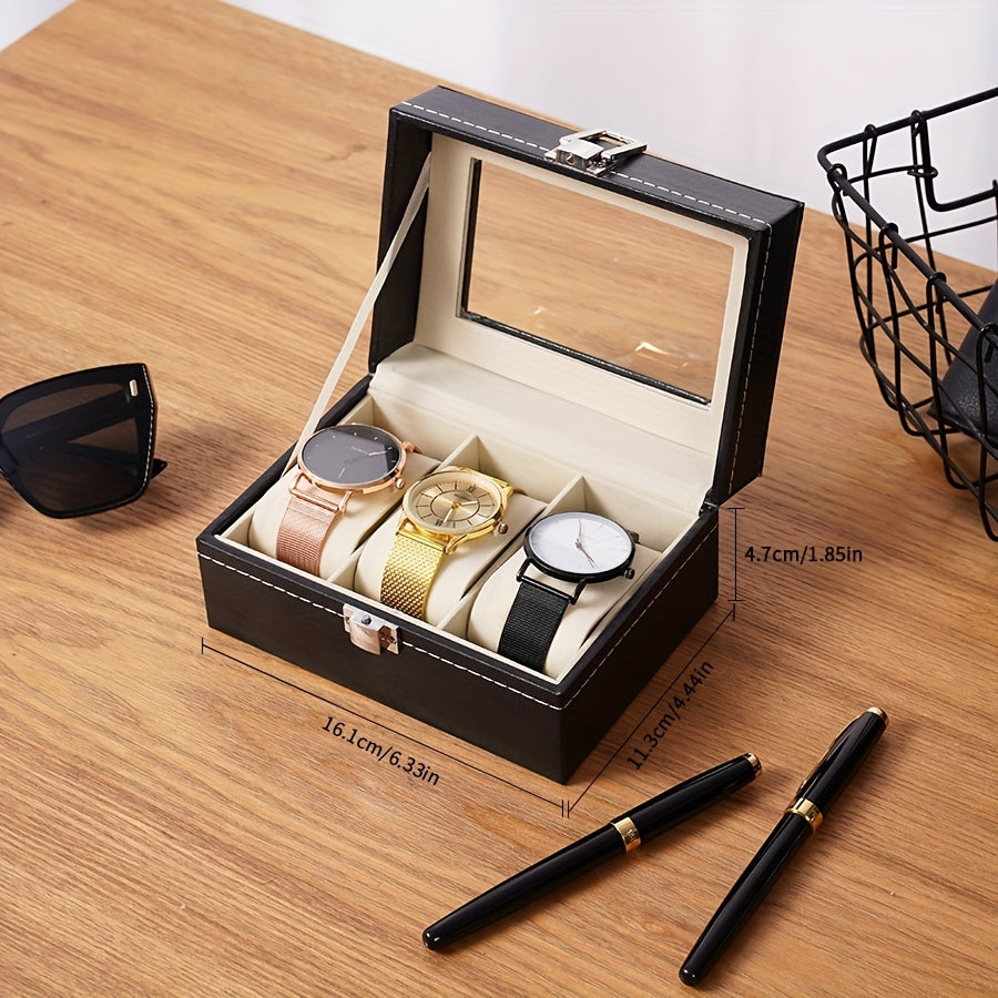 PU Leather 2/6/10/12 Digits Watch Storage Box Watch Display Box