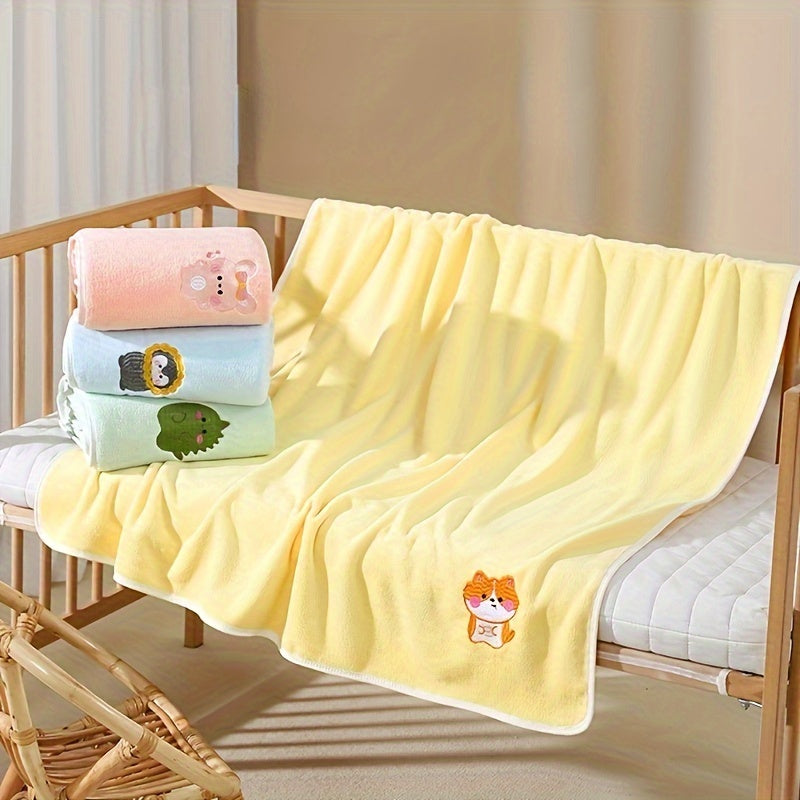 Newborn Bath Towel, Super Soft And Absorbent Bath Quick-drying Bath Towel, Throw Blanket Coral Fleece Thickened Without Shedding Hair