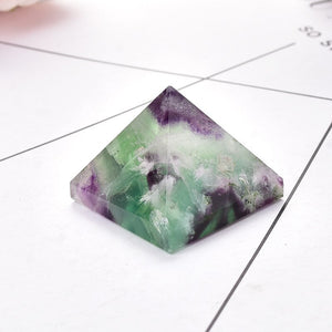 Natural Fluorite Pyramid Quartz Healing Stone Reiki Crystal Tower Point Home Decor Crafts Of Gem Stone Meditation Ornaments