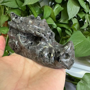 Yooperlite Dragon Head Crystal Dragon Head Crystal Animal Crystal Figurine Crystal Gift