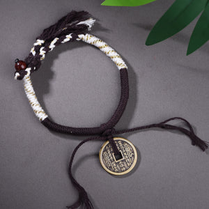 Hand Made Cord   Bracelets with Coin Charms For Protection&Health&Wealth& Career