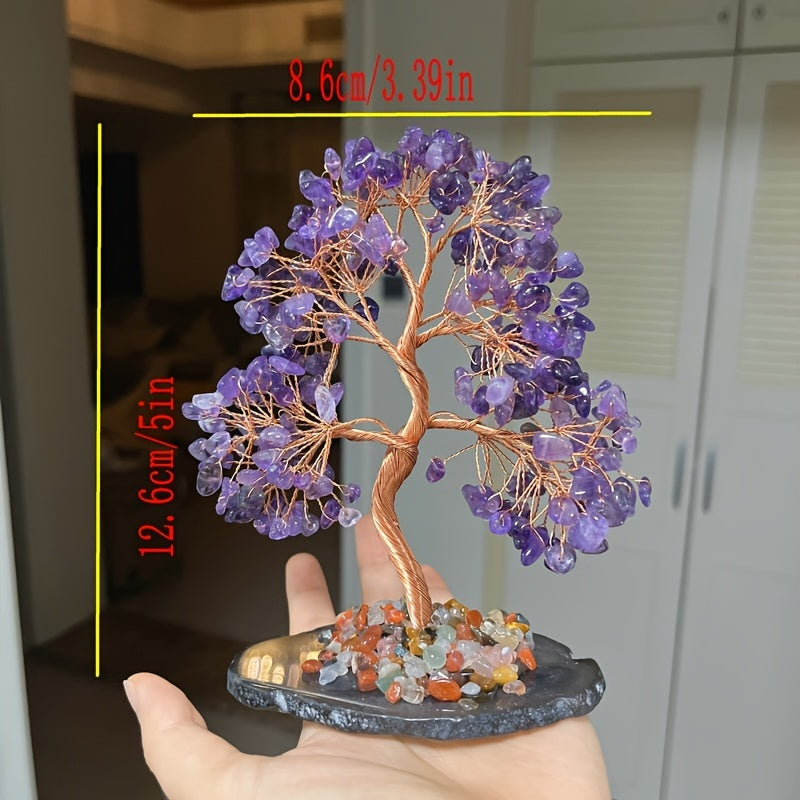 [Amethyst Crystal Tree] Natural Amethyst Crystal Tree - Wealth Tree Life Tree - Suitable for Home Decoration Gifts Exquisite Crystal Decorations