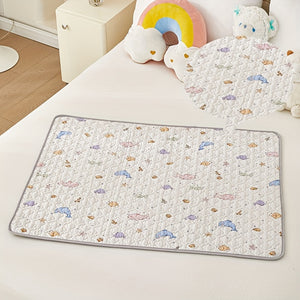 1pc Thick Care Pad - Dual-Sided Leak Bed Protector with Floral Design, Reusable Incontinence & Period Pad for Bed, Couch, Nursery - Absorbs Spills, Urine, Menstrual Flow, Bed Protection Pad | Decorative Bed Mat | Durable Material, Mattress Protector