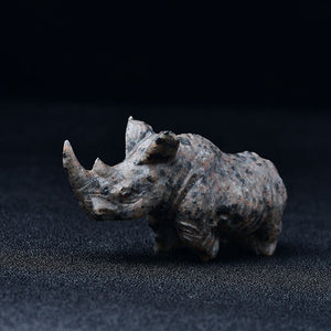 Rhinocero Rhino Carving Figurine Room Decor Crystal Animal DIY Hand Made Design