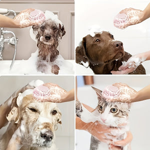 Two-in-One Silicone Pet Bath and Massage Brush for Dogs - Gentle Cleaning Tool