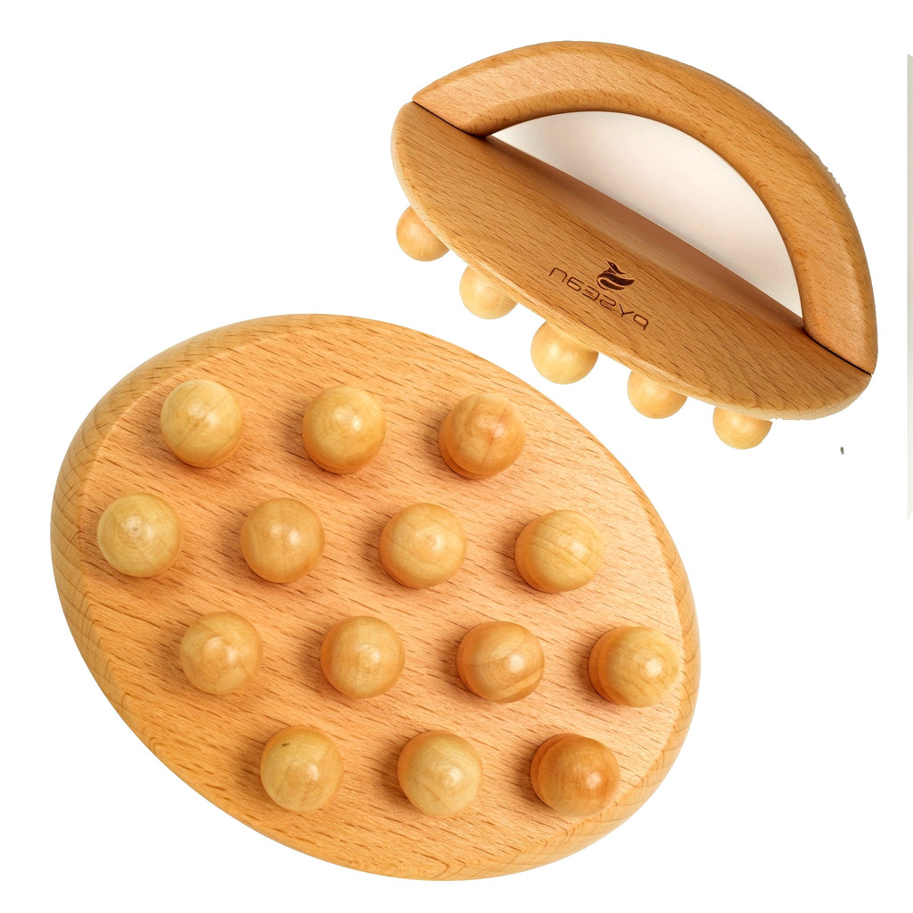 PYSEAN Wooden Mushroom Head Massage Tool, Wooden Massage Scraping Body Brush, Fascia Release, Legs, Abdominal Use, Multi-Functional Body Massager
