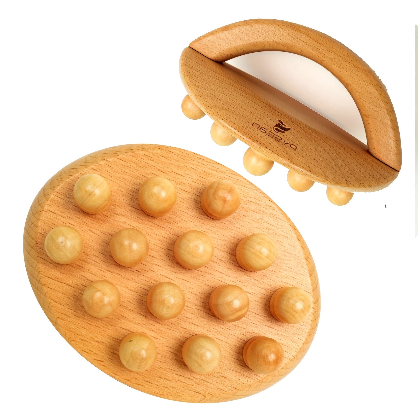 PYSEAN Wooden Mushroom Head Massage Tool, Wooden Massage Scraping Body Brush, Fascia Release, Legs, Abdominal Use, Multi-Functional Body Massager