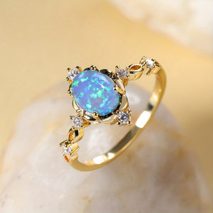 White Opal Oval Stone Engagement Rings Lovely Women's Rings Charming Women's Wedding Rings