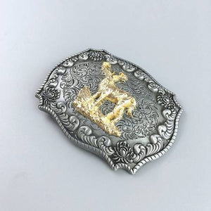 Western Men Zinc alloy Leather Belt Buckle Deer Rodeo Cowboy Shape Pattern US Local Shipping