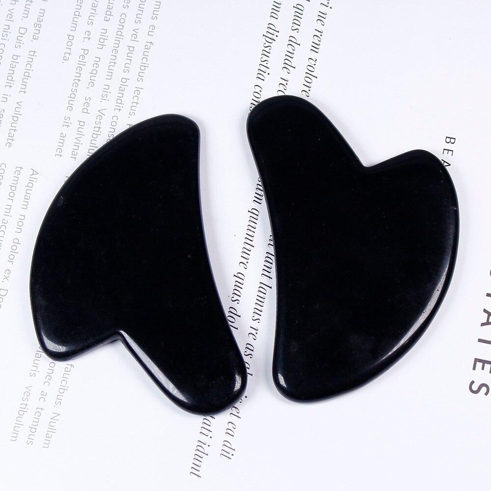 Obsidian Guasha Board Natural Stone Scraper Chinese Gua Sha Tools Neck Body Acupuncture Spa Acupuncture Scraper Therapy