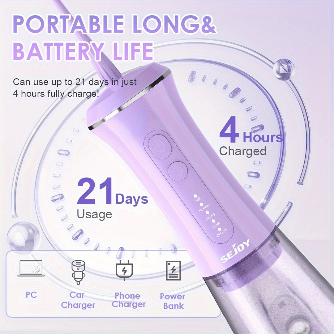 1800mAh Water Flosser, Cordless Water Dental Flosser, 9 Jet Tips 5 Modes 11.83oz, Portable Rechargeable Oral Irrigator For Home Travel