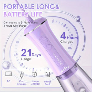 1800mAh Water Flosser, Cordless Water Dental Flosser, 9 Jet Tips 5 Modes 11.83oz, Portable Rechargeable Oral Irrigator For Home Travel