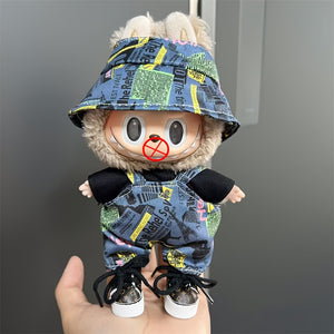 17cm doll clothes in various colors, suspenders and pants suits, DIY doll accessories suitable for Labubu dolls