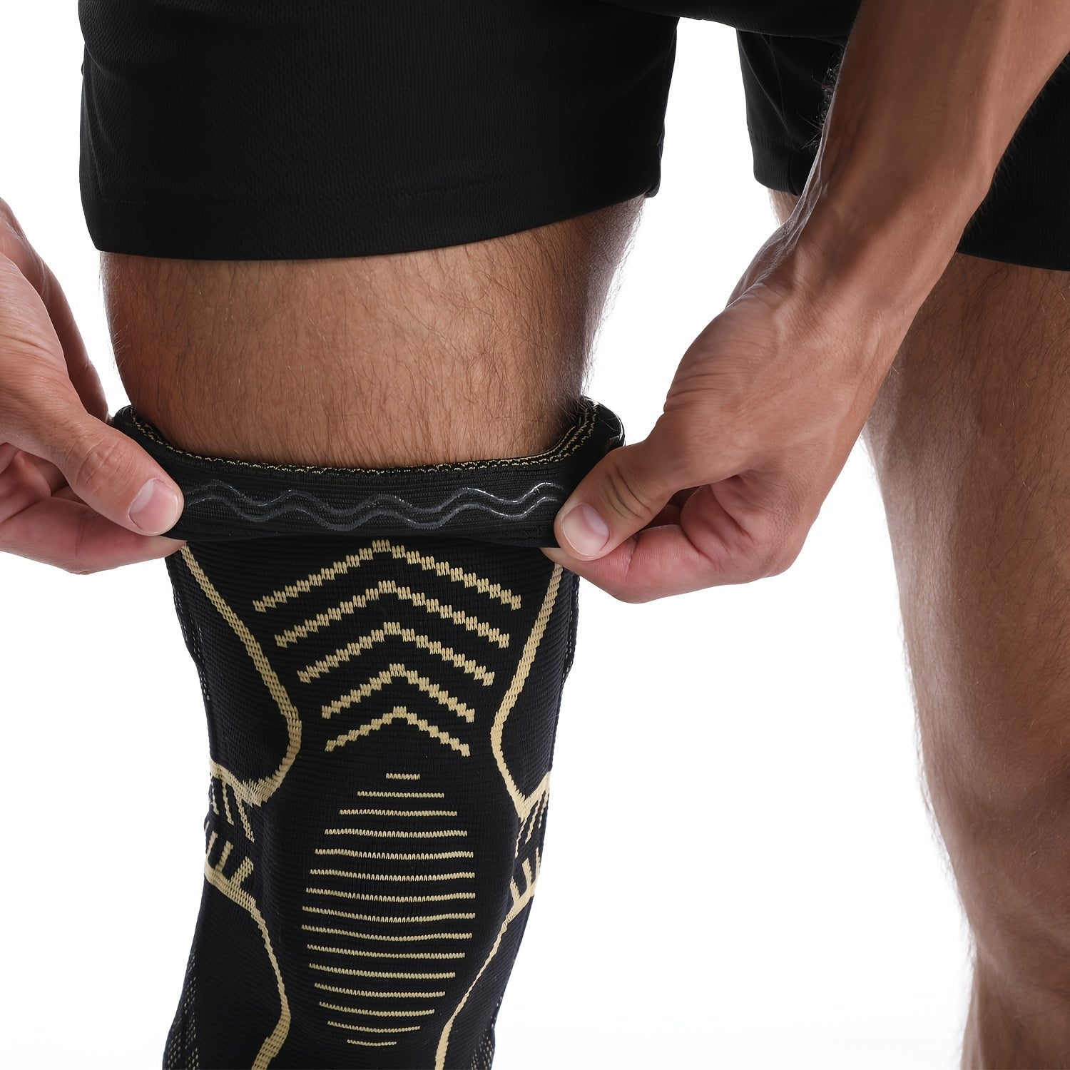 IYDoaMea 1pc Copper Full Leg Knee Braces for Women & Men, Knee Compression Sleeves with Patella Gel Pad & Side Stabilizers, Knee Support for Sport, Running, Workout