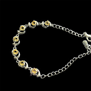 Hand made natural citrine and tourmaline bracelets in alloy material chian