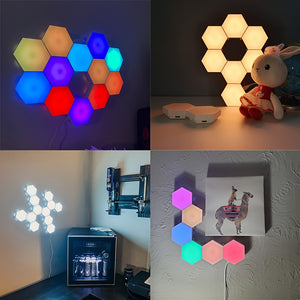 1pc Geometric Module DIY Assembly Night Light, RGB Hexagonal Wall Light, Tactile Night Light