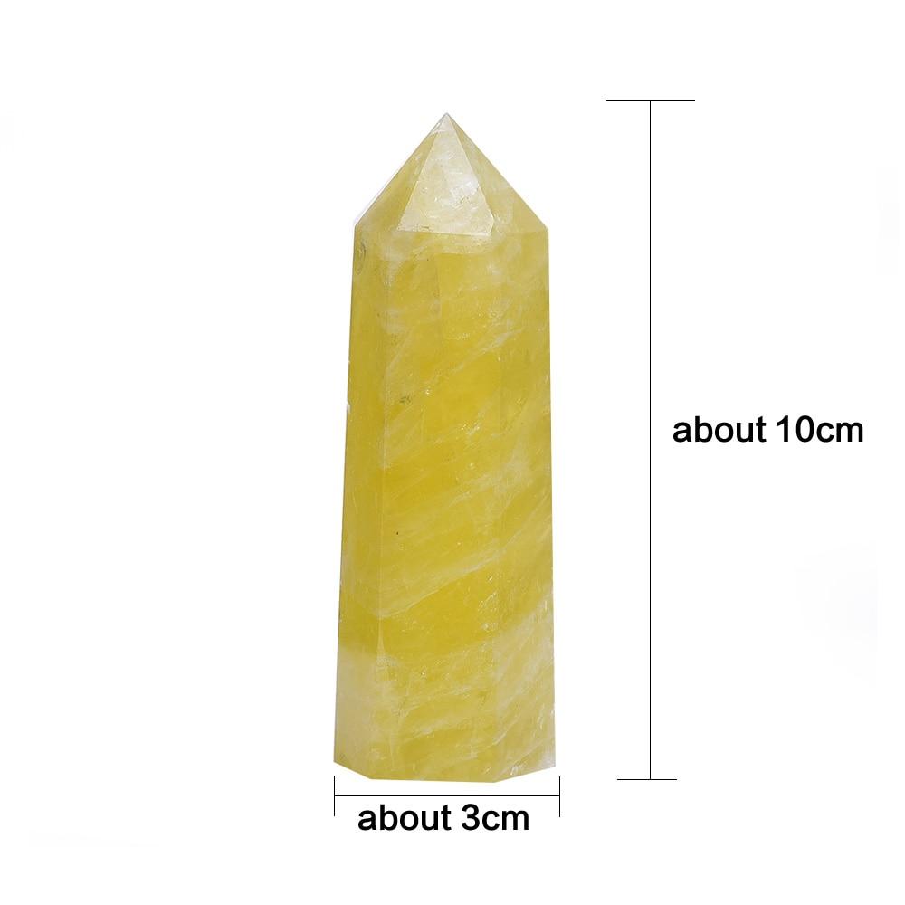 1pc Natural Citrine Crystal Point Healing Obelisk Yellow Quartz Wand Beautiful Ornament for Home Decor Reiki Stone 10x3cm