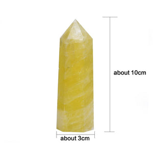 1pc Natural Citrine Crystal Point Healing Obelisk Yellow Quartz Wand Beautiful Ornament for Home Decor Reiki Stone 10x3cm