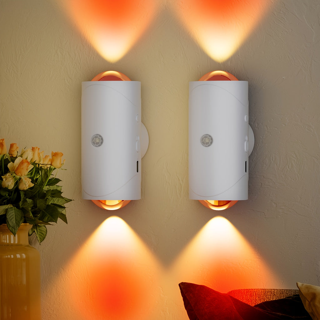 LED Motion Sensor Wall Light | 2pcs Pack | Dimmable 15 Colors, Dusk to Dawn, Magnetic | Suitable for Living Room Bedroom Corridor Home Room Decoration