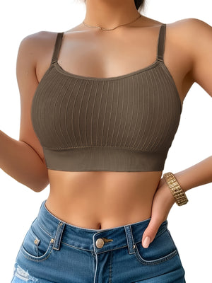 [Seamless Sports Bras] 6pcs Seamless Sports Bras - Breathable, Wire-Free Adjustable Straps & Removable Pads for Yoga & Fitness