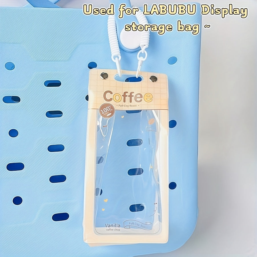 1pc LABUBU Transparent Dust-Proof Protective Storage Bag with Spring Keychain - High-Quality Clear Plastic Display Case for LABUBU, CRYBABY & Winter Rhapsody Plush Toys - Collectible Gift for Toy Enthusiasts, Toy Storage Box, Collectible Showcase, Visible