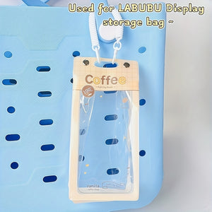 1pc LABUBU Transparent Dust-Proof Protective Storage Bag with Spring Keychain - High-Quality Clear Plastic Display Case for LABUBU, CRYBABY & Winter Rhapsody Plush Toys - Collectible Gift for Toy Enthusiasts, Toy Storage Box, Collectible Showcase, Visible