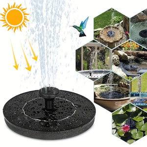 1pc Solar Fountain Pump, 1.5W Solar Bird Bath Pump With 6 Nozzles, Stand-Alone Portable Floating Solar Drinking Water Pump For Garden, Bird