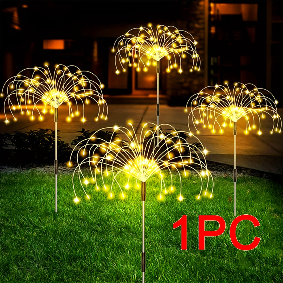 300LED Solar Garden Firework Lights Outdoor Waterproof 200LED Sparklers Solar Lights 60LED For Outside Patio Backyard Yard Pathway Walkway D