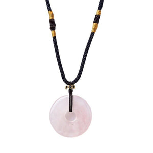 DIY Beautiful Donut Pendant Unisex Stone Necklace Healing Crystal Yoga Gift